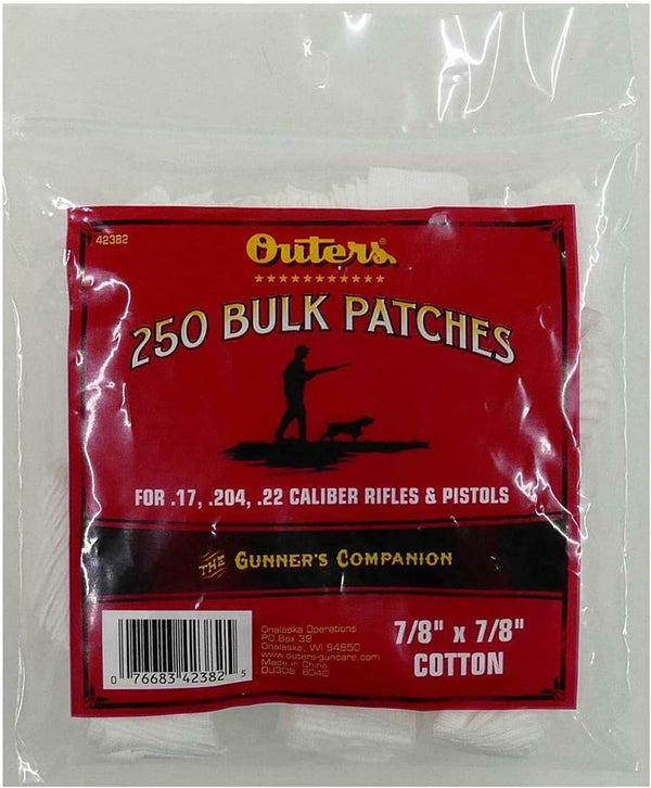 OUTERS .17-.22 Caliber 42382 Cotton Cleaning Patches 250 Count