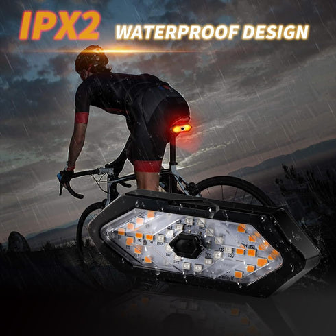Teguangmei Bike Tail Light with Turn Signals, USB Rechargeable Rear Light with Wireless Remote Control