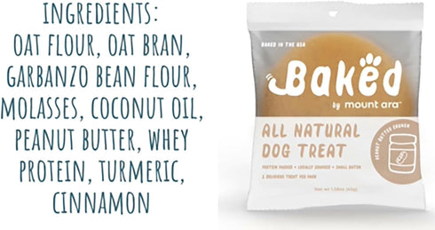 Chill Baked Human Grade All Natural Dog Biscuits, Peanut Butter Dog Treats, 1.75 Oz Bulk Cookies, Pack of 24