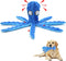 WishLotus Plush No Stuffing Dog Squeak Toy with Crinkle Paper for Boredom Relief (Blue)