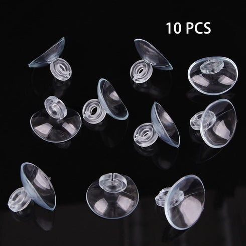 Transparent Aquarium Suction Cup Holders - 10 Pack for Fish Tank Tubing, Pumps, and Filters