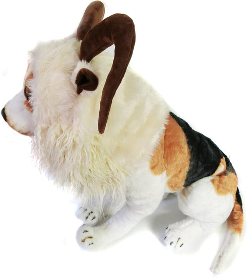 Funny Pet Reindeer Moose Costumes for Dog, Cute Furry Pet Wig for Halloween Christmas, Pet Clothing Accessories (Goat,