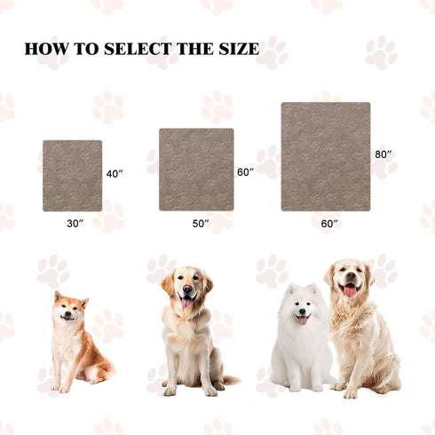 Qeils Dog Blankets for Large Dogs, Waterproof Washable Cat Blanket, Soft Plush Reversible Throw Protector, 60"X80",