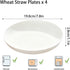 XILEDUO 4 Set, 7.8 Inch Pcs Unbreakable Wheat Straw Plates Reusable Plastic Dinner Plates, Microwave Dishwasher Safe