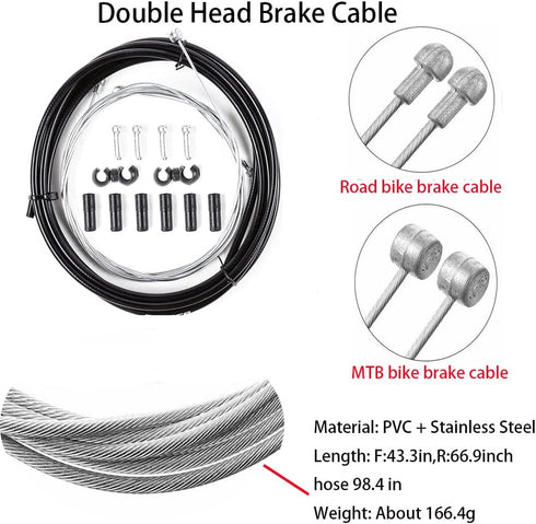 Mountain Bike Disc Brake Kit, MTB Mechanical Line Pulling Disc Brakes Caliper with Aluminum Alloy Levers - BUCKLOS