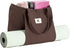Moyaqi Canvas Tote Bag with Yoga Mat Carrier Pocket Carryall Shoulder Bag for Office, Workout, Pilates, Travel, Beach