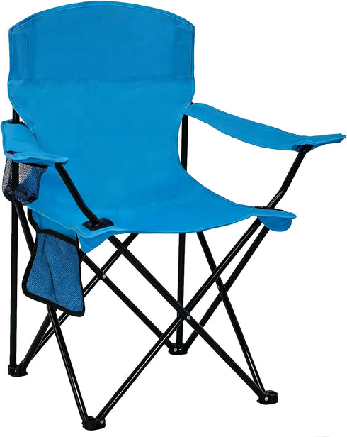 Folding Camping Chair with Cup Holder & Side Storage Bag 300lbs Capacity