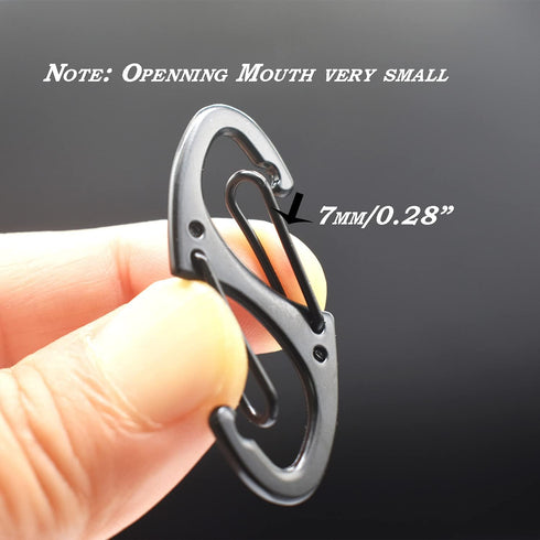 Small Carabiner Clips 1.6 inch (41mm) Metal Double Sided Spring Gate Snap Hooks for Keychain Accessories