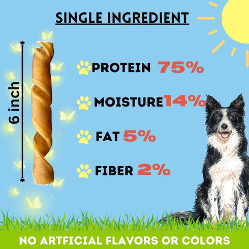 6 Inch (10 Count) BULLYSTICKS & MORE Beef Collagen Springs for Dogs - No Hide Bones - Bully Springs Dog Chews