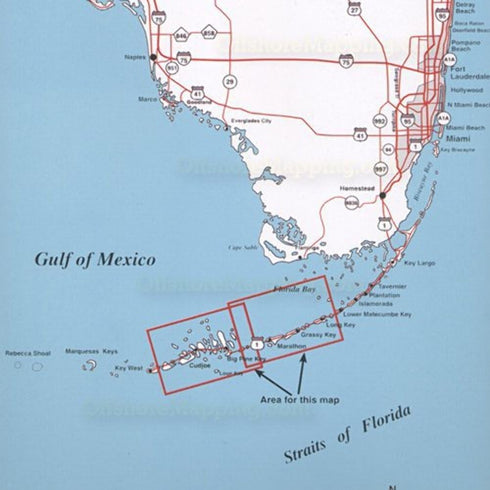 Topspot N208 Map - Middle Key Long Key to Boca Chica Key, LORAN-C & GPS