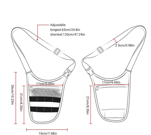 Underarm Sling Bag for Men - Slim Anti-Theft Conceal Carry Crossbody Tactical Molle Bag