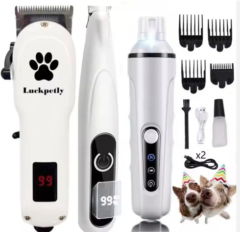 Generic 3-in-1 Trimmer Rechargeable Pet Grooming Kit Hair & Paw Groomer for Dogs & Cats Low Noise, Cordless