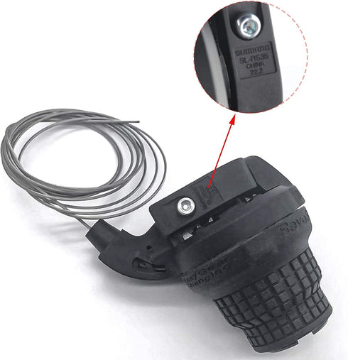 Hycline SL-RS35 Revoshift Twist Shifter Lever, 7 Speed Right Shift Lever for Mountain Bicycle