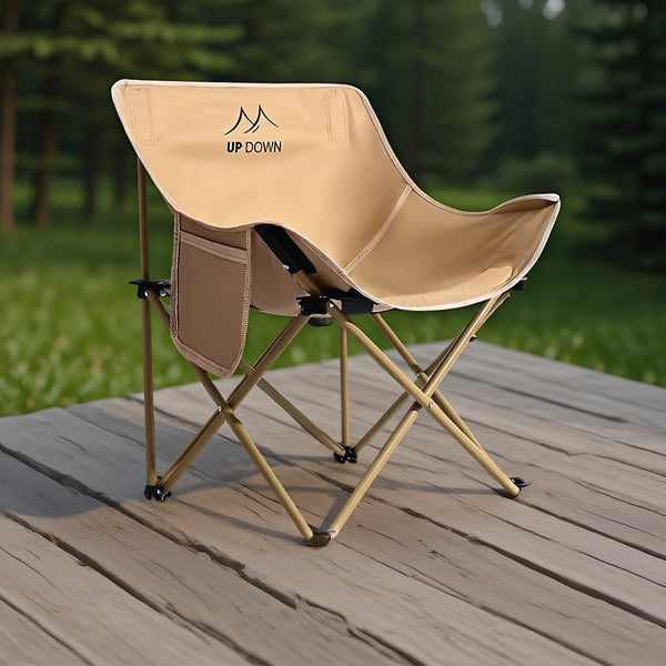 Generic Portable Folding Camping Chair, Lightweight Outdoor Lawn Chair with Cup Holder and