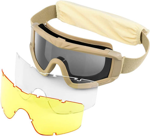 xaegistac Airsoft Goggles, Tactical Safety Goggles, Anti Fog Glasses for Hunting and Cycling