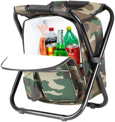 FCFKUK Backpack, Bright starl Multifunction Folding Cooler and Stool Hiking Camouflage Seat Table Bag Camping Gear