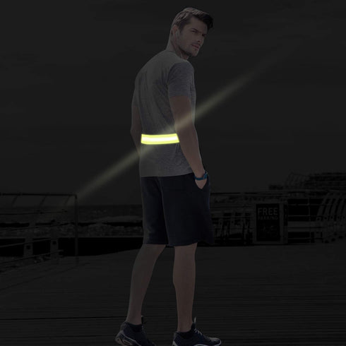 Hotop 6 Pieces Reflective Band Strap, High Visibility Safety Glow PT Belt for Arm, Wrist, Ankle, Leg Running Cycling