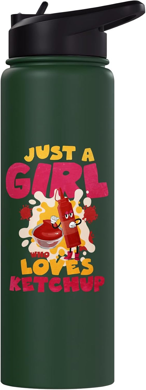 Ketchup Costume Just A Girl Who Loves Ketchup Stainless Steel Insulated Water Bottle