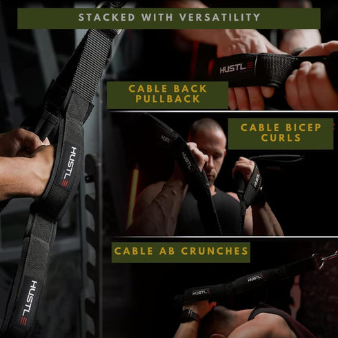 Hustle Athletics Tricep Rope Cable Attachments for Gym Use, Multi Workout Rope Cable Machine Attachment