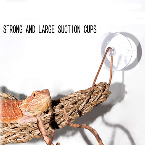 kathson Bearded Dragon Hammock with Suction Cups, 2 PCS Reptile Terrarium Leaves, Habitat Decor for Lizards, Snakes,