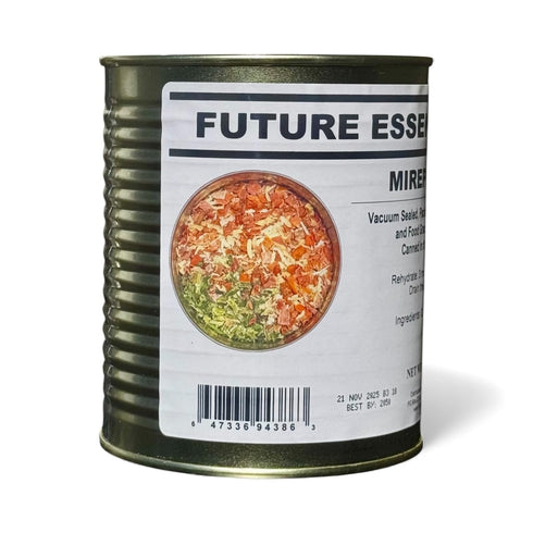 25+ 7.5 oz Future Essentials Dehydrated Mirepoix Mix Dehydrated Vegetables Soup Mix with Carrot, Celery, & Onion