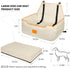 XIEEAOZEE 55Lbs 2 Dog Car Seat for Large/Medium Dog, Booster Seat Under or Small Dogs, Detachable and Washable Travel