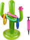 UNIME Inflatable Cactus Ring Toss Game Set, Target Toss with 4 Color Inflatable Rings for Pool Party Supplies