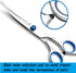 Curved Pet Hair Grooming Scissors, Professional Dogs Cats Shears, Heavy Duty Titanium Stainless Steel with Safety Round