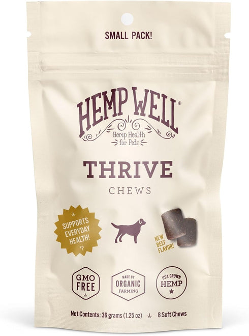 Hemp Well Thrive Chews for Dogs Support Hip, Joint, and Heart Health,