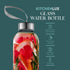 24oz Pack 4 Kitchen Lux Glass Water Bottles of Nylon Protective Sleeves, Airtight Screw Top Lids, Portable Carrying