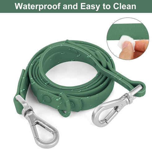Waterproof Dog Leash - Standard with 2 Hooks for Walking, Adjustable Lengths for Traffic Control, Durable for Medium