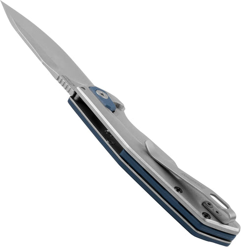 Kershaw Lucid Folding Pocket Knife, 3.2 inch Clip Point Blade, Blue Handle