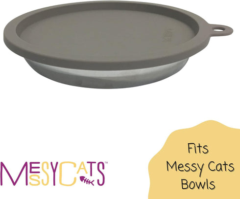 Messy Cats Silicone Airtight Cat Bowl Lid, Spill-Resistant Seal, Compatible with Stainless Steel Bowls