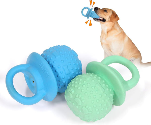 Latex Chew Dog Toys, Novelty Squeaky Pacifier Dog Toys for Teething Puppies,