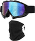Ski Goggles with Winter Neck Gaiter Face Cover, Snowboard Motorcycle Goggles for Men Women, Skiing Fishing Hiking