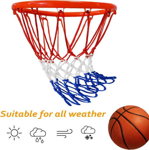 Heavy Outdoor Indoor Basketball Net Replacement, 2 Pack, All Weather Anti Whip for Standard 12 Loops Rims