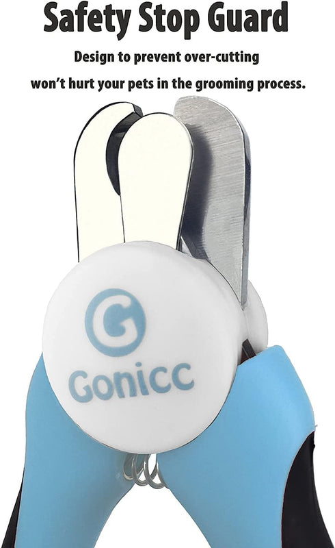 gonicc Dog & Cat Nail Clippers and Trimmers, with Safety Guard, Free Nail File, Professional Grooming Tool