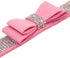 Beirui Rhinestone Bling Leather Dog Collar and Leash Set, Soft Sparkly Crystal Diamonds, Pink, 4 Foot Leash