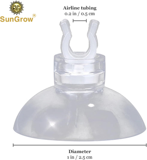 SunGrow 20 Pack Aquarium Suction Cup Clips, 1” Rubber Clamps for Fish, Turtle, Frog Tank, Fits 0.2” Tubing