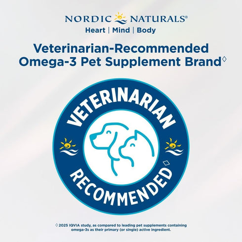 Omega-3 2 oz 294 Omega-3 mL Immune Nordic Naturals Pet, Unflavored - - mg Per One - Fish Oil for Small Dogs & Cats