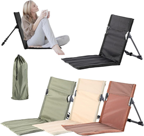 Folding Beach Chair Camping Chair Outdoor Lightweight Beach Floor Chair Foldable Camping Chair with Storage Bag
