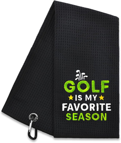 Hafhue Golf is My Favorite Season Towel | Embroidered Golf Accessories for Men & Women