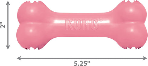 KONG Puppy Goodie Bone, Stuffable Dog Toy for Small Puppies, Natural Rubber Chew Toy, Pink