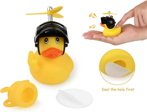 2.75 Inch DS. DISTINCTIVE STYLE Middle Finger Rubber Duck Yellow Rubber Duck with Propeller Helmet Funny Car Ornaments