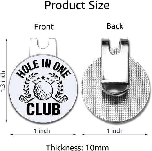 Hafhue Hold in One Club Golf Ball Marker with Magnetic Hat Clip, Funny Golf Accessories Gift for Men Women