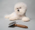 Classic Wooden Brush L | Premium Grooming Brush with Metal Rim | Curved Stainless Steel Teeth | 1x Wooden Grooming