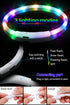 Waterproof LED Dog Collar, USB Rechargeable Light Up Collars for Night Walking, Safety Training for Small to Large Dogs