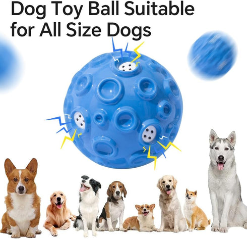 Dog Toy Ball for Aggressive Chewers, Interactive Durable Elastic Rubber Pet Chew Toys for All Sizes