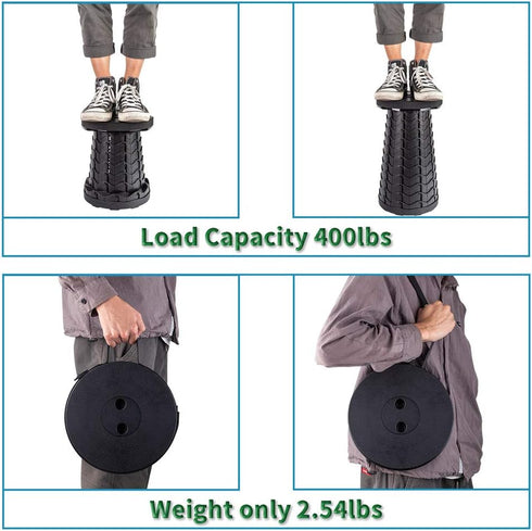 Boreeman 400lbs Upgraded Folding Stool Lightweight Yet More Sturdy with Load Capacity Portable Collapsible Stool