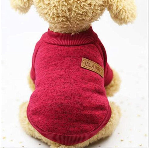 Idepet Pet Dog Classic Knitwear Sweater, Fleece Coat for Small, Medium Dog, Warm Pet Dog Cat Clothes, Soft Puppy
